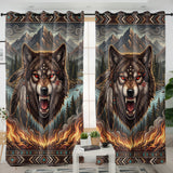 Wolf Native American Living Room Curtain DS260710M09
