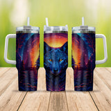 Wolf Native Dark Jungle Hanlde Tumbler 40oz