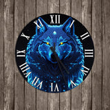 Wolf Native Ice Yellow Eyes Wall Clock