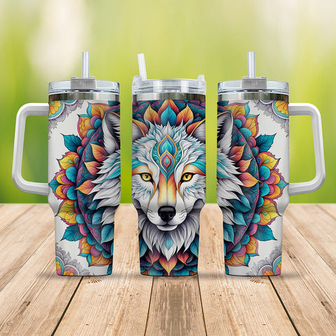 Wolf Native Mandela Hanlde Tumbler 40oz