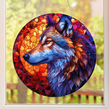 Red Wolf Native American Custom Shape Water Ripple Acrylic Hanging Ornament