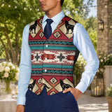 Wolves Native American Suit Vest Jacket Print One Side Front DS260710M02
