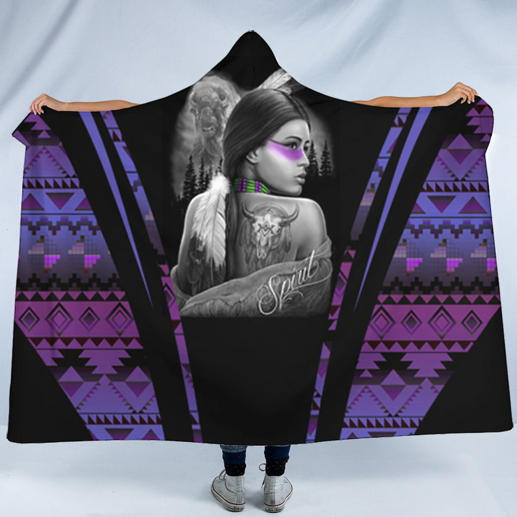 Woman Spirit Native American-Inspired Hooded Blanket BJ00032