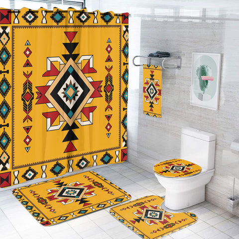 Yellow Pattern Native American-Inspired Bathroom Set – DS260730M05