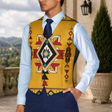 Yellow Symbol Native American Suit Vest Jacket Print One Side Front DS260730M05
