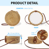 RB250213M18 Warrior Riding Native American Round Rattan Bag