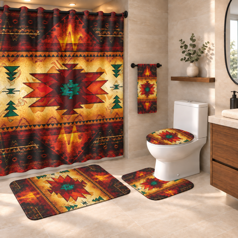 United Tribes Brown Native American-Inspired Bathroom Set – GB-NAT00068
