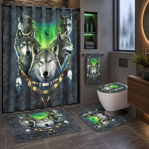 Wolf Pack Moon Light Native American-Inspired Bathroom Set – GB-NAT00267