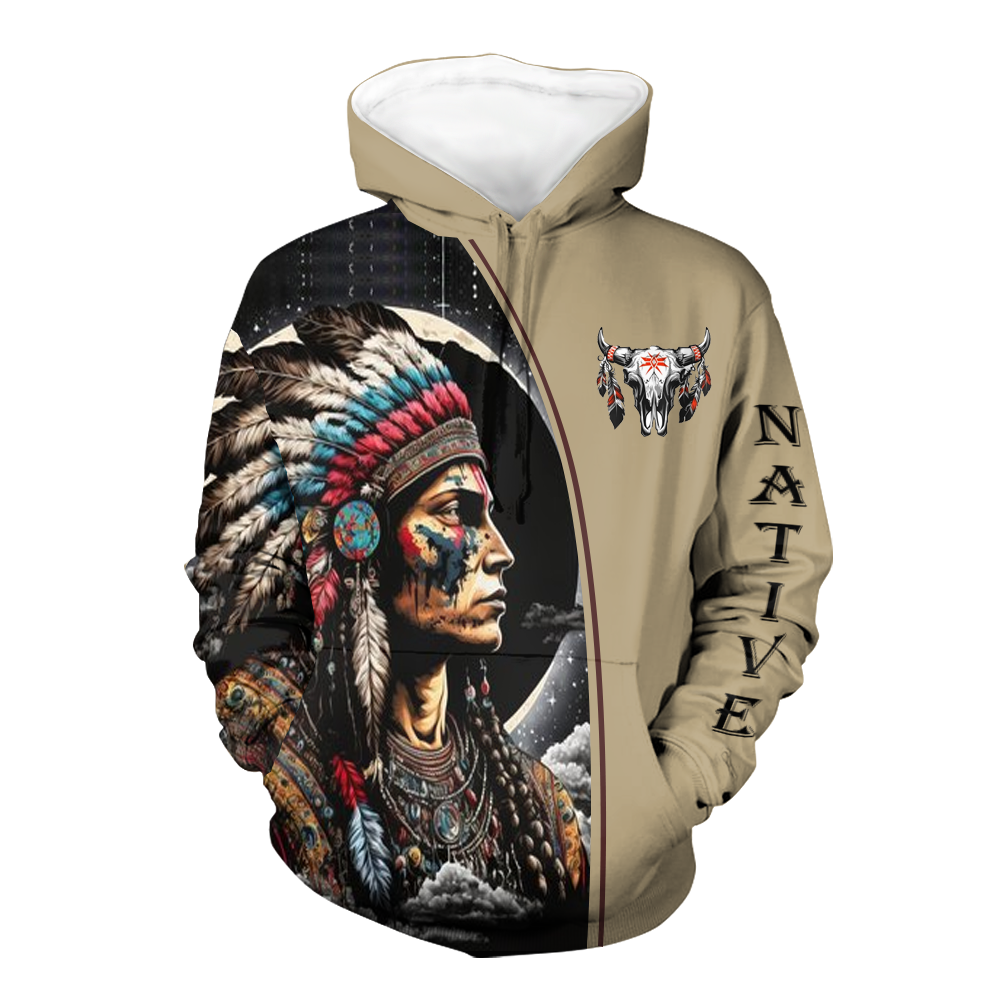 Powwow StoreHD000539 Pattern Native Pride 3D Hoodie