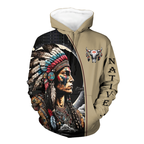 Powwow StoreHD000539 Pattern Native Pride 3D Hoodie