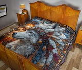 QLT-0017 Wolf Pattern Native American Premium Quilt