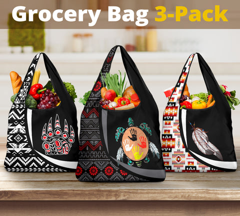 Pattern Native American Grocery Bag 3-Pack SET 72