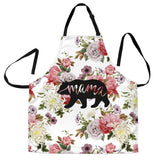 Powwow StoreGBNAT00195 Mama Bear Flower Rose Native American Apron