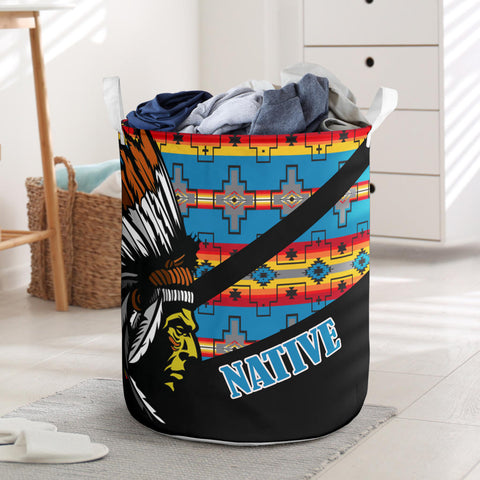 Powwow StoreLB00211 Pattern Native Laundry Basket