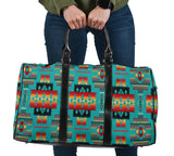 GB-NAT00046-01 Blue Tribes Pattern Native Travel Bag