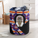 Powwow StoreLB00231 Pattern Native Laundry Basket