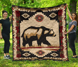 GB-NAT00900 Bear Pattern Native American Premium Quilt