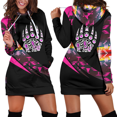 WHD0009 Southwest Symbol Native American Hoodie Dress