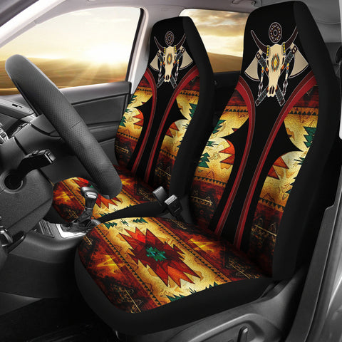 CSA-00221 Cow Skull Pattern Native American Car Seat Cover