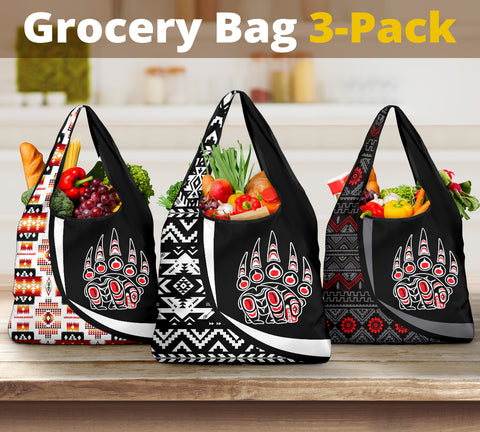 Pattern Native American Grocery Bag 3-Pack SET 74