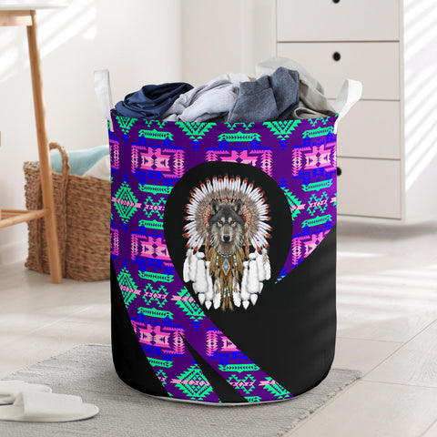 Powwow StoreLB00254 Pattern Native Laundry Basket