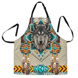 Powwow StoreGBNAT00069B Blue Mandala Wolf  American Apron