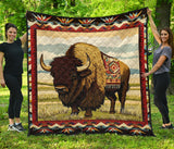 GB-NAT00901 Bison Pattern Native American Premium Quilt