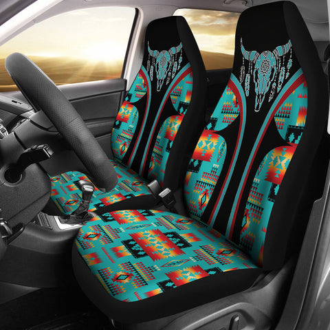 CSA-00218 Cow Skull Pattern Native American Car Seat Cover