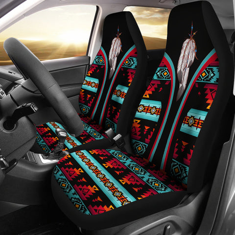 CSA-00216 Feather Pattern Native American Car Seat Cover