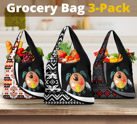 Pattern Native American Grocery Bag 3-Pack SET 73