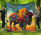 QLT-0016 Bison Pattern Native American Premium Quilt