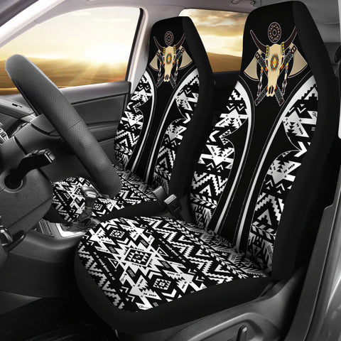 CSA-00207 Cow Skull Pattern Native American Car Seat Cover