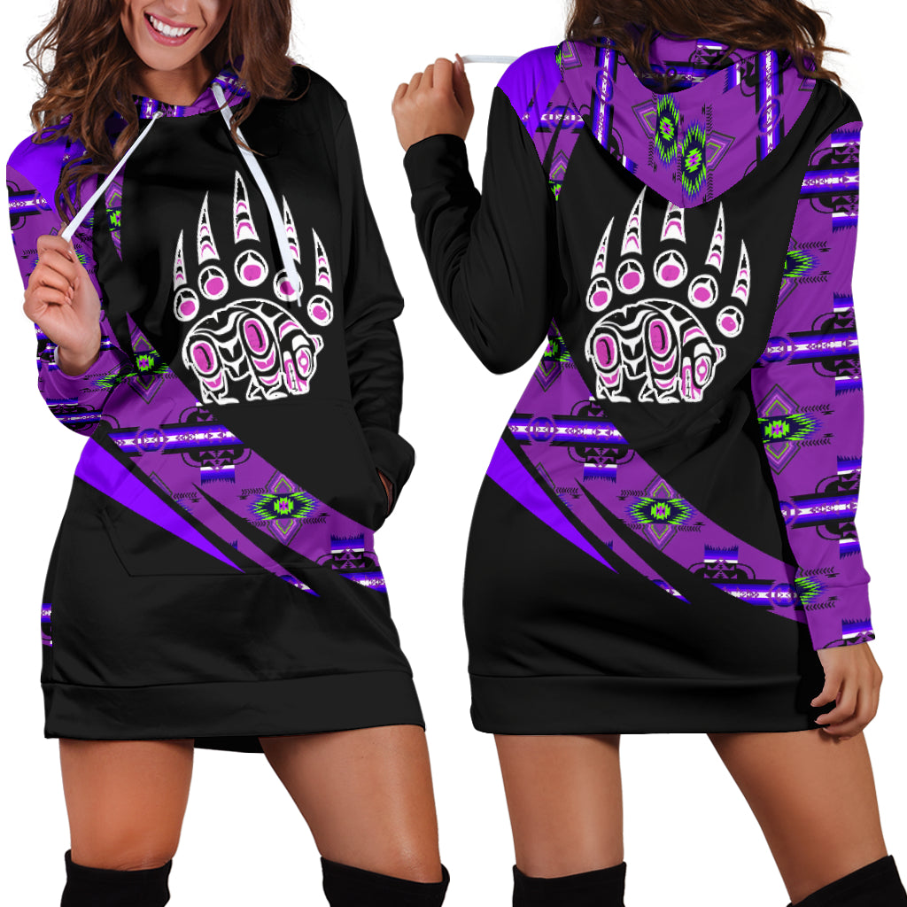 Powwow StoreWHD0017 Southwest Symbol Native American Hoodie Dress