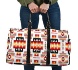 GB-NAT00075 White Tribes Pattern Native Travel Bag