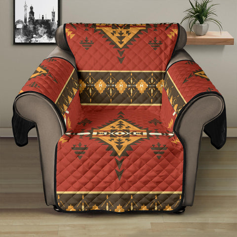 GB-NAT00331 Geometric Pattern Red 28" Recliner Sofa Protector