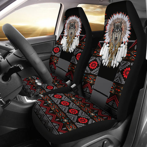 CSA-00231 Wolf Pattern Native American Car Seat Cover