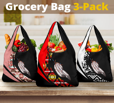 Pattern Native American  Grocery Bag 3-Pack SET 59