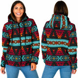 GB-HW0011313 Turtle Pattern Native American Women's Padded Hooded Jacket