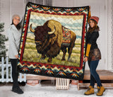 GB-NAT00901 Bison Pattern Native American Premium Quilt