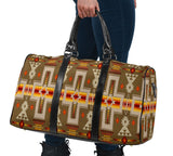 GB-NAT00062-10 Light Brown Tribe Travel Bag