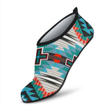 Powwow Storeturquoise and red bold dakota cross native american tribal aztec aqua shoes