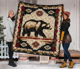 GB-NAT00900 Bear Pattern Native American Premium Quilt