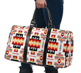 GB-NAT00075 White Tribes Pattern Native Travel Bag