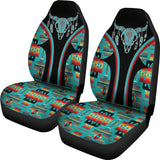 CSA-00218 Cow Skull Pattern Native American Car Seat Cover