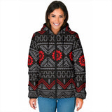 GB-NAT00595 Tribe Design Native Women's Padded Hooded Jacket