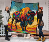 QLT-0016 Bison Pattern Native American Premium Quilt