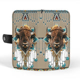 WPC0007 Bison Tribe Design Native American Wallet Phone Case