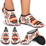 Powwow Store gb nat00075 white tribes pattern native american aqua shoes