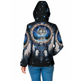 GB-NAT00010 Pattern Native American Women's Padded Hooded Jacket