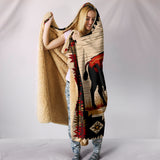 QLT-0015 Bison Pattern Native Hooded Blanket